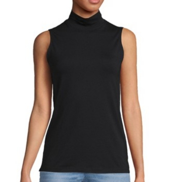 Lands End Mock Sleeveless Turtleneck - Picture 1 of 7